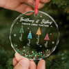 Personalized Glass Ornament - Christmas Gift For Sister, Brother, Sibling - Holiday Hearts Unite
