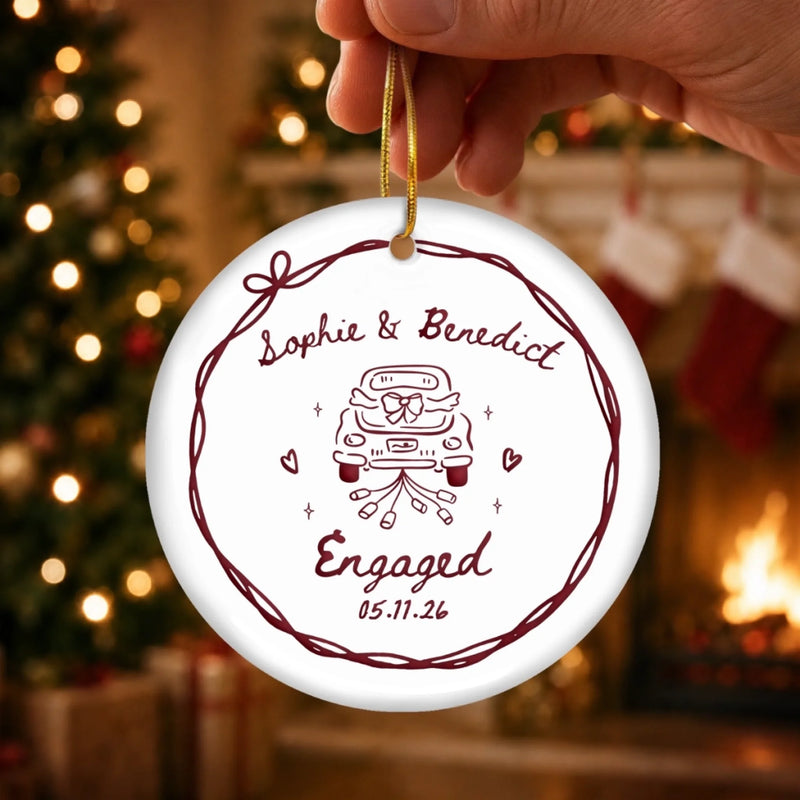 Personalized Ceramic Ornament – Christmas, Wedding Gift For Couple, Newlyweds – Quiet Kind Of Love