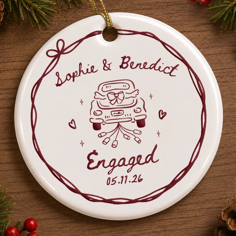 Personalized Ceramic Ornament – Christmas, Wedding Gift For Couple, Newlyweds – Quiet Kind Of Love