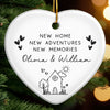 Personalized Ceramic Ornament – Christmas, Housewarming Gift For New Homeowners, Couple, Newlyweds – New Home, New Adventures