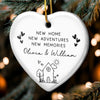 Personalized Ceramic Ornament – Christmas, Housewarming Gift For New Homeowners, Couple, Newlyweds – New Home, New Adventures