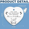 Personalized Ceramic Ornament – Christmas, Housewarming Gift For New Homeowners, Couple, Newlyweds – New Home, New Adventures