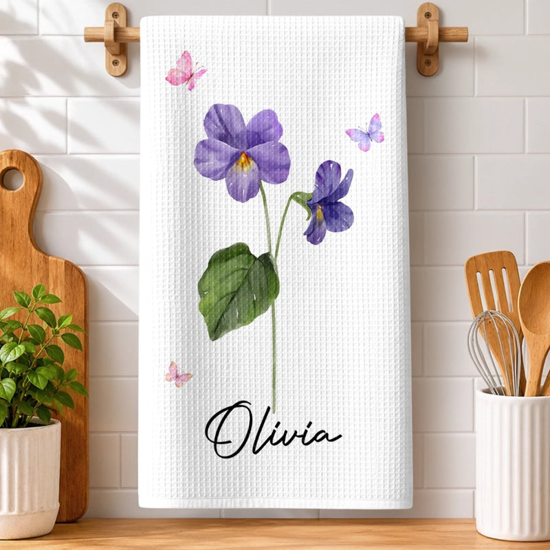 Personalized Kitchen Towel – Birthday Gift For Sister, Bestie, Best Friend – Bloom With Grace