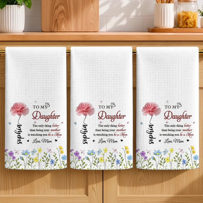 Personalized Kitchen Towel – Birthday Gift For Daughter, Family – Wildflowers Never Fade