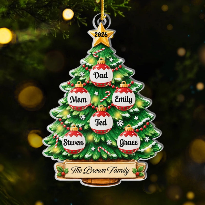 Personalized Acrylic Ornament – Christmas Gift For Family – Love Grows Here