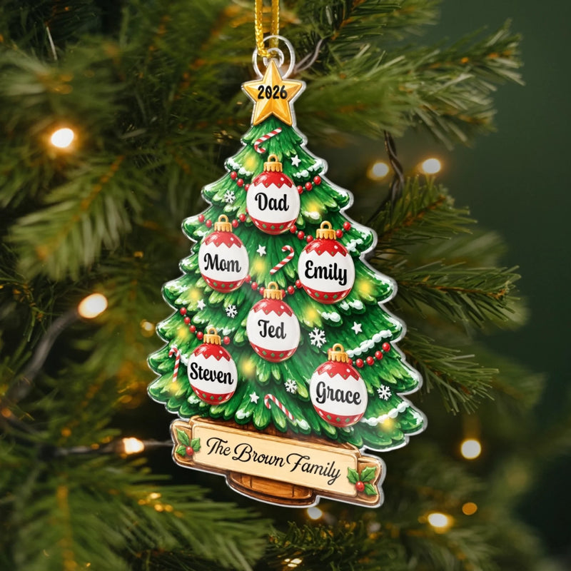 Personalized Acrylic Ornament – Christmas Gift For Family – Love Grows Here
