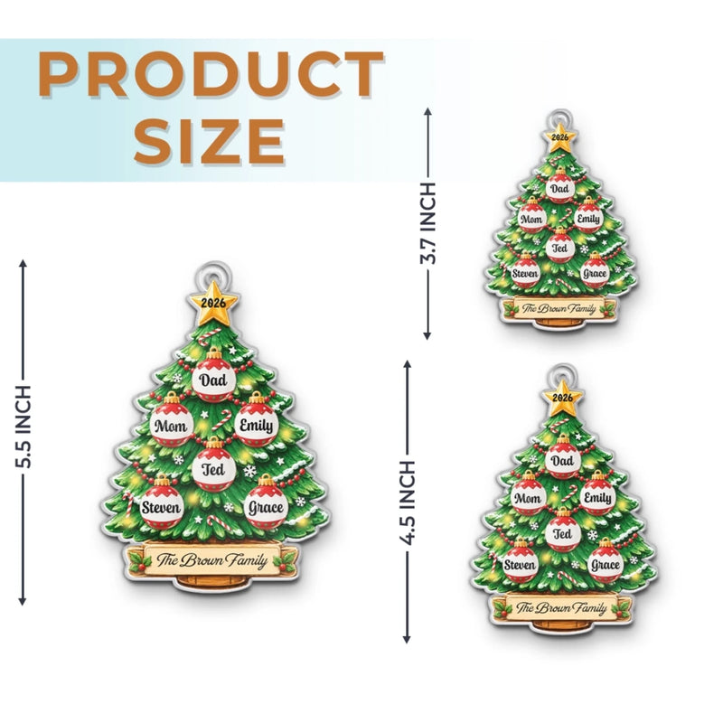 Personalized Acrylic Ornament – Christmas Gift For Family – Love Grows Here