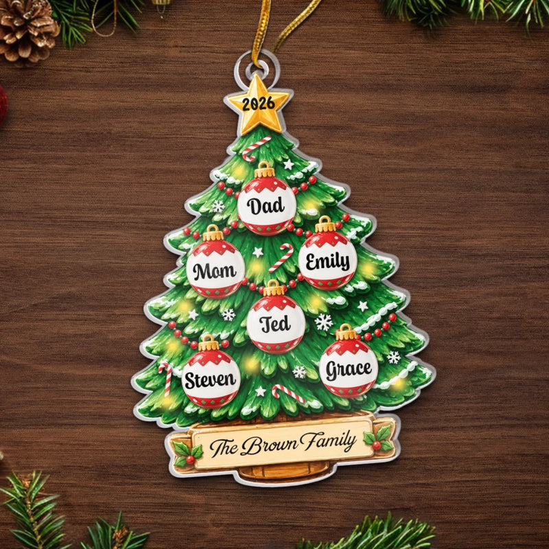 Personalized Acrylic Ornament – Christmas Gift For Family – Love Grows Here