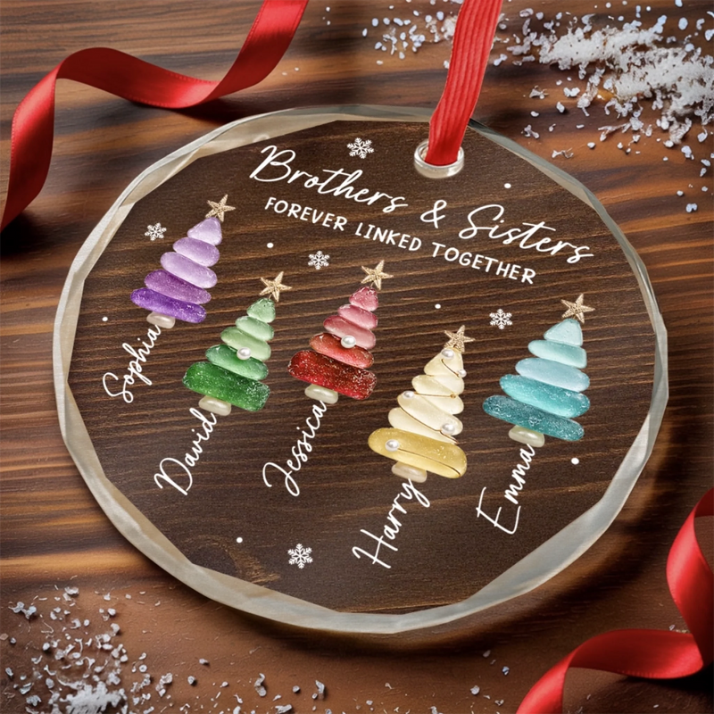 Personalized Glass Ornament - Christmas Gift For Sister, Brother, Sibling - Holiday Fun Starts Here