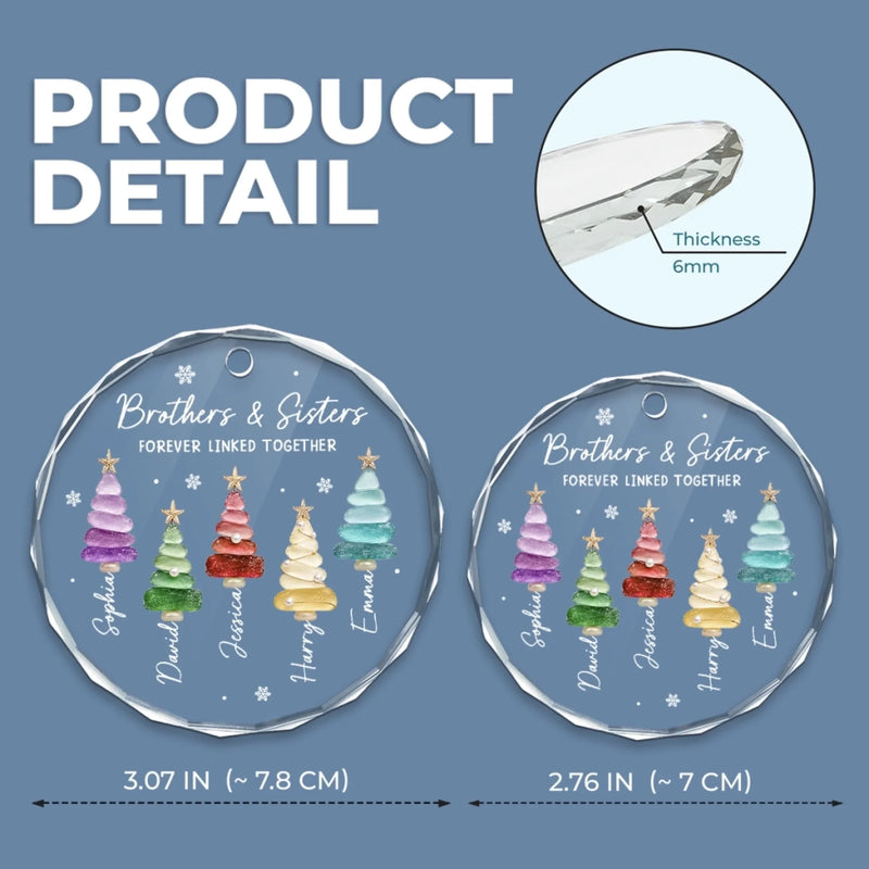 Personalized Glass Ornament - Christmas Gift For Sister, Brother, Sibling - Holiday Fun Starts Here