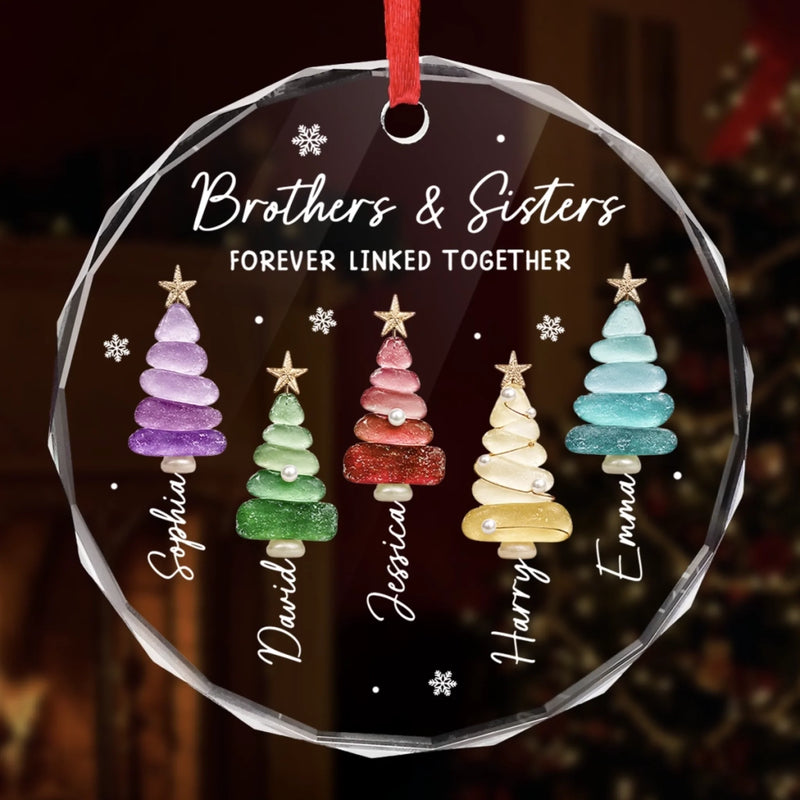 Personalized Glass Ornament - Christmas Gift For Sister, Brother, Sibling - Holiday Fun Starts Here