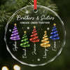 Personalized Glass Ornament - Christmas Gift For Sister, Brother, Sibling - Merry Moments Together