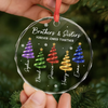 Personalized Glass Ornament - Christmas Gift For Sister, Brother, Sibling - Merry Moments Together