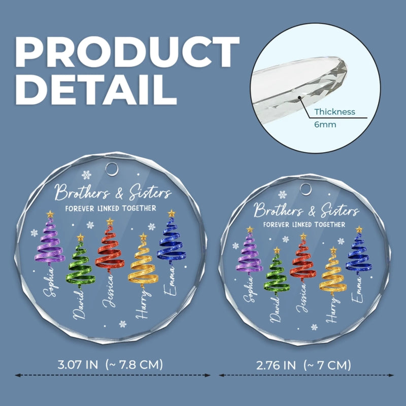 Personalized Glass Ornament - Christmas Gift For Sister, Brother, Sibling - Merry Moments Together