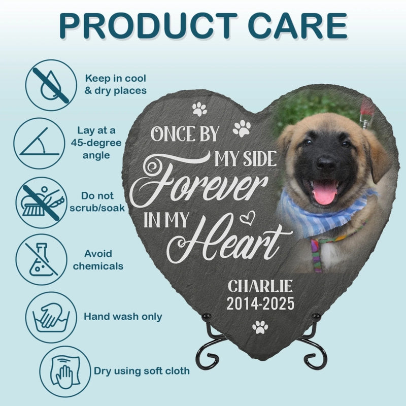 Personalized Photo Heart Shaped Stone With Stand - Sympathy Gift For Pet Lovers - You Would Have Lived Forever