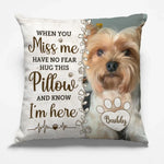 Personalized Photo Pillow - Sympathy Gift For Pet Lovers - Four Paws, One Heart