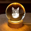 Personalized Photo Crystal Globe Lamp - Sympathy Gift For Pet Lovers - Memories Glow Eternal