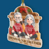 Personalized Acrylic Ornament – Christmas,  Anniversary Gift Couple – Crochet Couple, Knitted In Time
