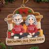 Personalized Acrylic Ornament – Christmas,  Anniversary Gift Couple – Crochet Couple, Knitted In Time