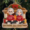 Personalized Acrylic Ornament – Christmas,  Anniversary Gift Couple – Crochet Couple, Knitted In Time