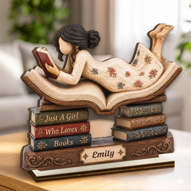 Personalized 2-Layered Wooden Plaque - Gift For Book Lovers - Lost In A Good Book