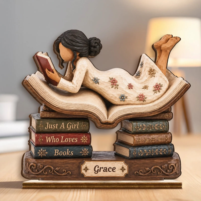 Personalized 2-Layered Wooden Plaque - Gift For Book Lovers - Lost In A Good Book