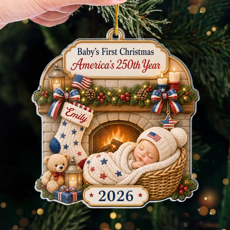 Personalized Acrylic Ornament – Christmas, Baby Shower Gift For New Parents, Baby – Tiny Star Big History