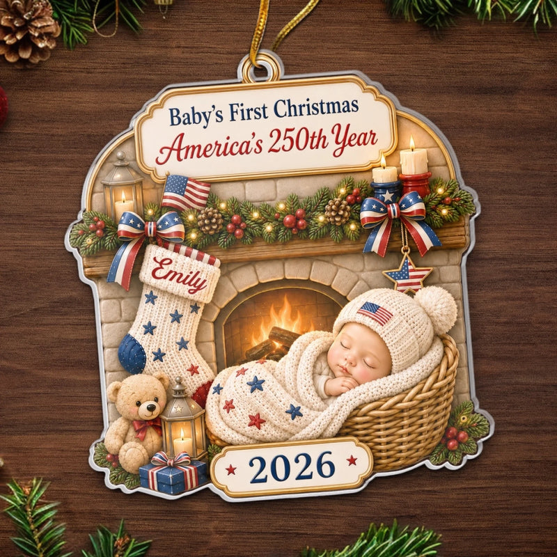 Personalized Acrylic Ornament – Christmas, Baby Shower Gift For New Parents, Baby – Tiny Star Big History
