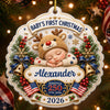 Personalized Acrylic Ornament – Christmas, Baby Shower Gift For New Parents, Baby – Our Newest Little Patriot