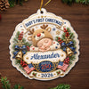 Personalized Acrylic Ornament – Christmas, Baby Shower Gift For New Parents, Baby – Our Newest Little Patriot