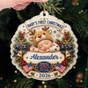 Personalized Acrylic Ornament – Christmas, Baby Shower Gift For New Parents, Baby – Our Newest Little Patriot