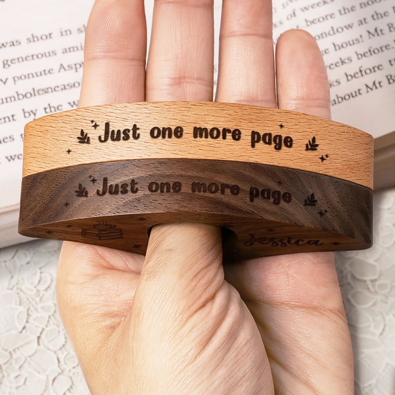 Personalized Book Page Holder - Gift For Book Lovers - Just One More Page