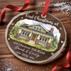 Personalized Photo Circle Glass Ornament – Christmas, Housewarming Gift For New Homeowners, Couple – New Keys New Memories