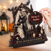 Personalized 2-Layered Wooden Plaque – Halloween, Anniversary Gift For Couple – Our Forever Gothic Love
