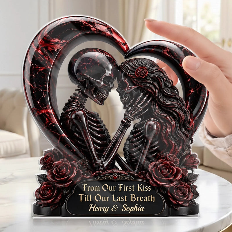 Personalized Acrylic Plaque– Halloween, Anniversary Gift For Couple – Unconditional Dark Love