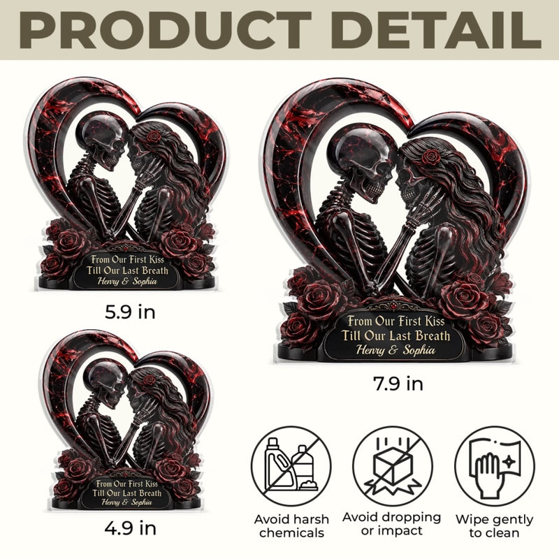 Personalized Acrylic Plaque– Halloween, Anniversary Gift For Couple – Unconditional Dark Love