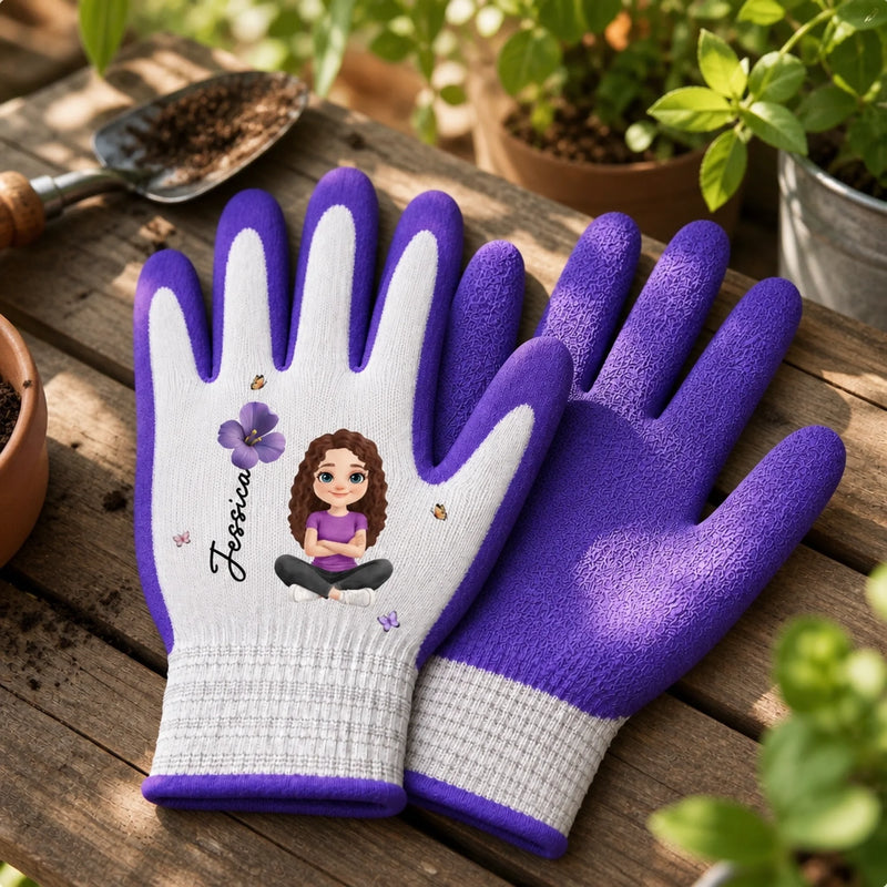 Personalized Coated Grip Gardening Gloves – Gift For Gardeners – Growing Tiny Miracles