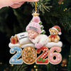 Personalized Acrylic Ornament – Christmas, Baby Shower Gift For New Parents, Baby – The Merriest Little Miracle
