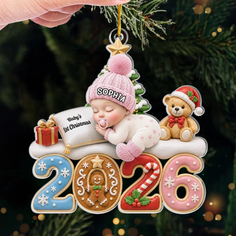 Personalized Acrylic Ornament – Christmas, Baby Shower Gift For New Parents, Baby – The Merriest Little Miracle