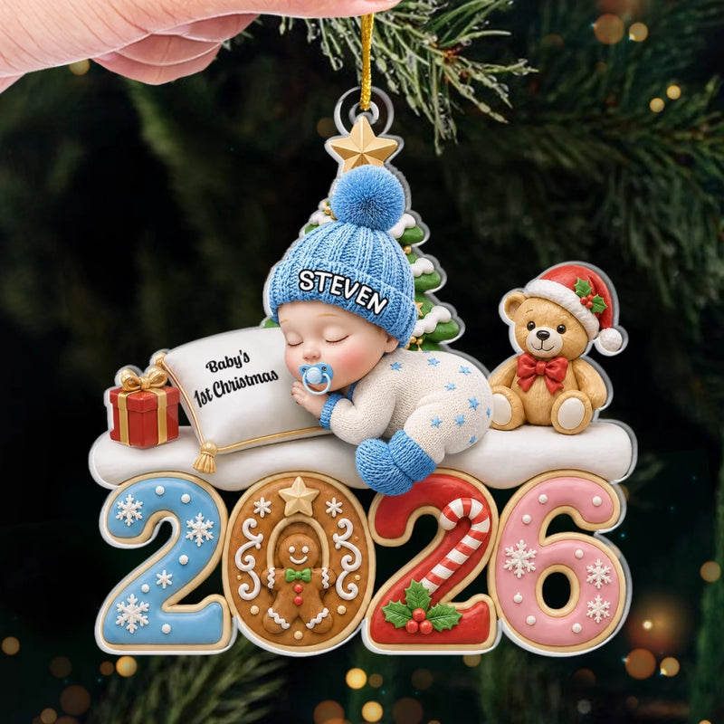 Personalized Acrylic Ornament – Christmas, Baby Shower Gift For New Parents, Baby – The Merriest Little Miracle