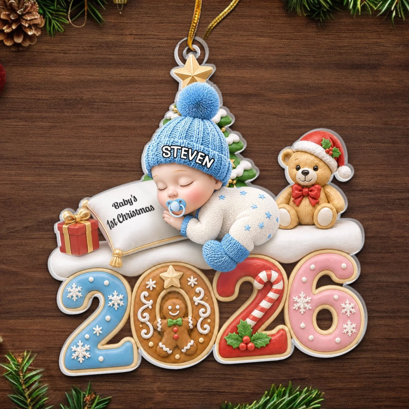 Personalized Acrylic Ornament – Christmas, Baby Shower Gift For New Parents, Baby – The Merriest Little Miracle