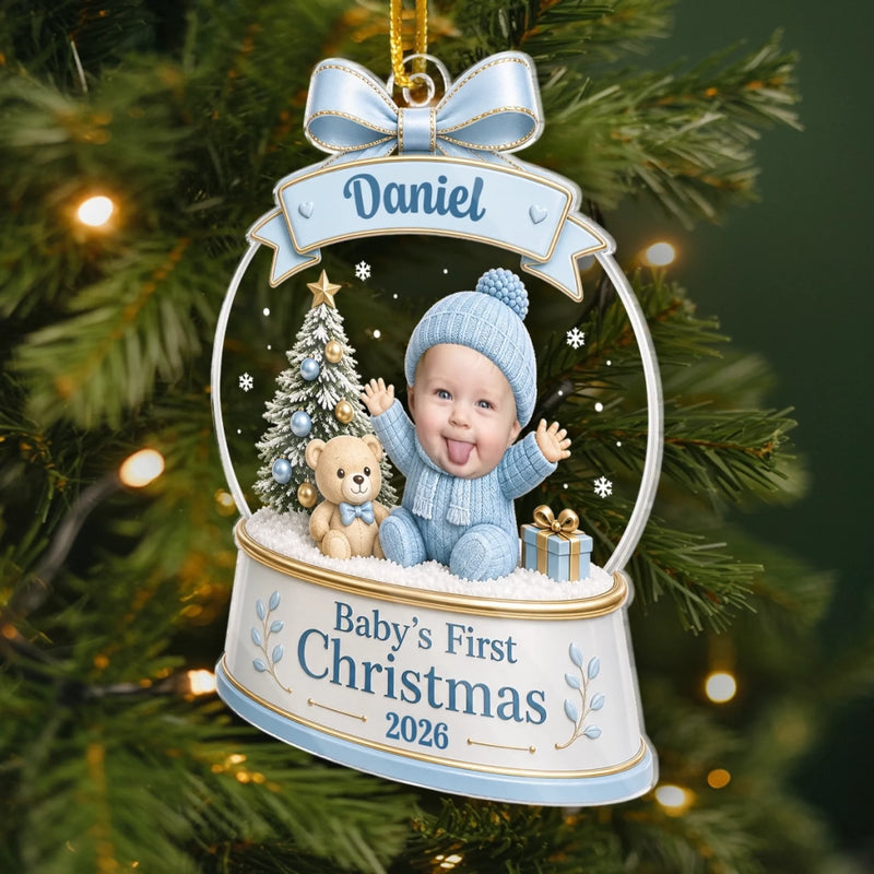 Personalized Acrylic Ornament – Christmas, Baby Shower Gift For New Parents, Baby – The Littlest Christmas Joy