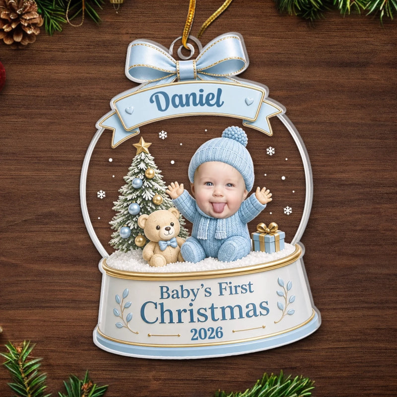 Personalized Acrylic Ornament – Christmas, Baby Shower Gift For New Parents, Baby – The Littlest Christmas Joy