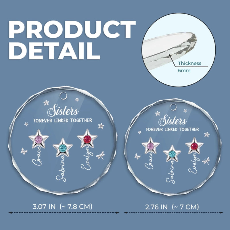 Personalized Glass Ornament - Christmas Gift For Sister, Brother, Sibling - Golden Winter Moments
