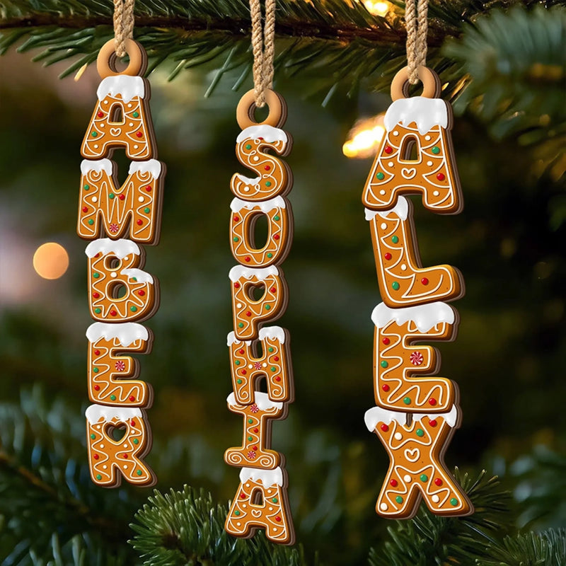 Personalized Wood Ornament – Christmas Gift For Family – One Letter At A Time