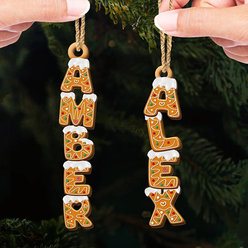 Personalized Wood Ornament – Christmas Gift For Family – One Letter At A Time
