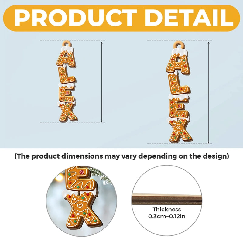 Personalized Wood Ornament – Christmas Gift For Family – One Letter At A Time