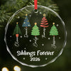 Personalized Glass Ornament - Christmas Gift For Sister, Brother, Family - Map Full Of Memories