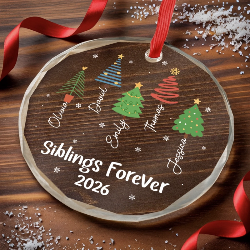 Personalized Glass Ornament - Christmas Gift For Sister, Brother, Family - Map Full Of Memories