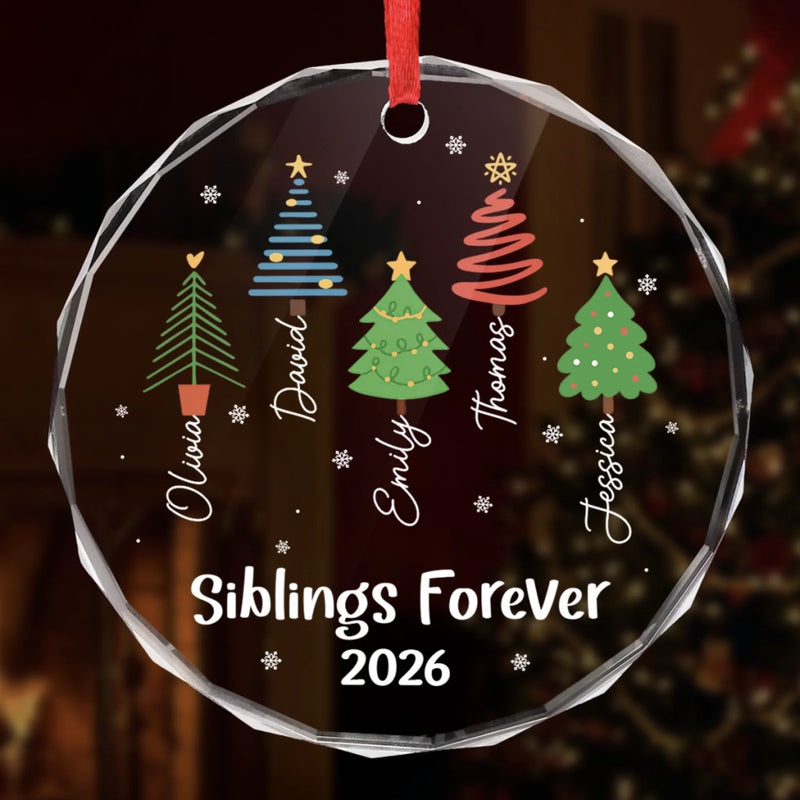 Personalized Glass Ornament - Christmas Gift For Sister, Brother, Family - Map Full Of Memories